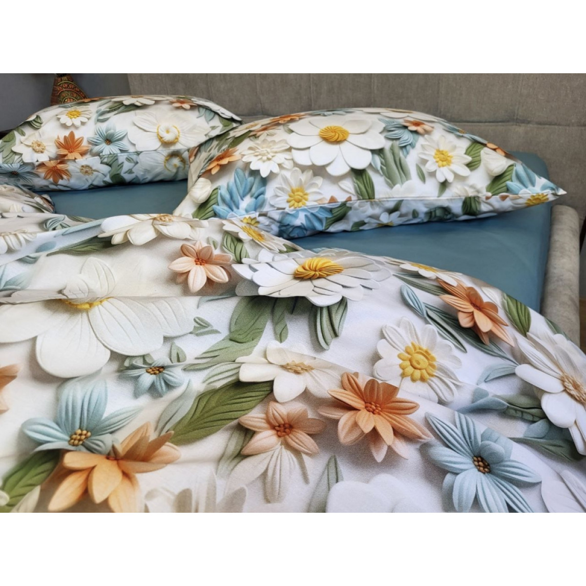 Бавовняна постільна білизна cotton 5D Квітковий Декор